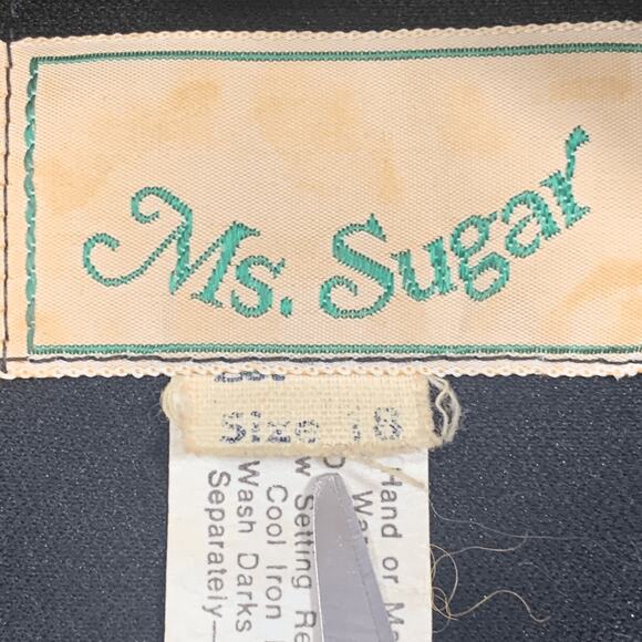 Vintage 80s Striped Sheer Blouse Black Burgundy Belted Waist Metallic Large - Picture 10 of 11